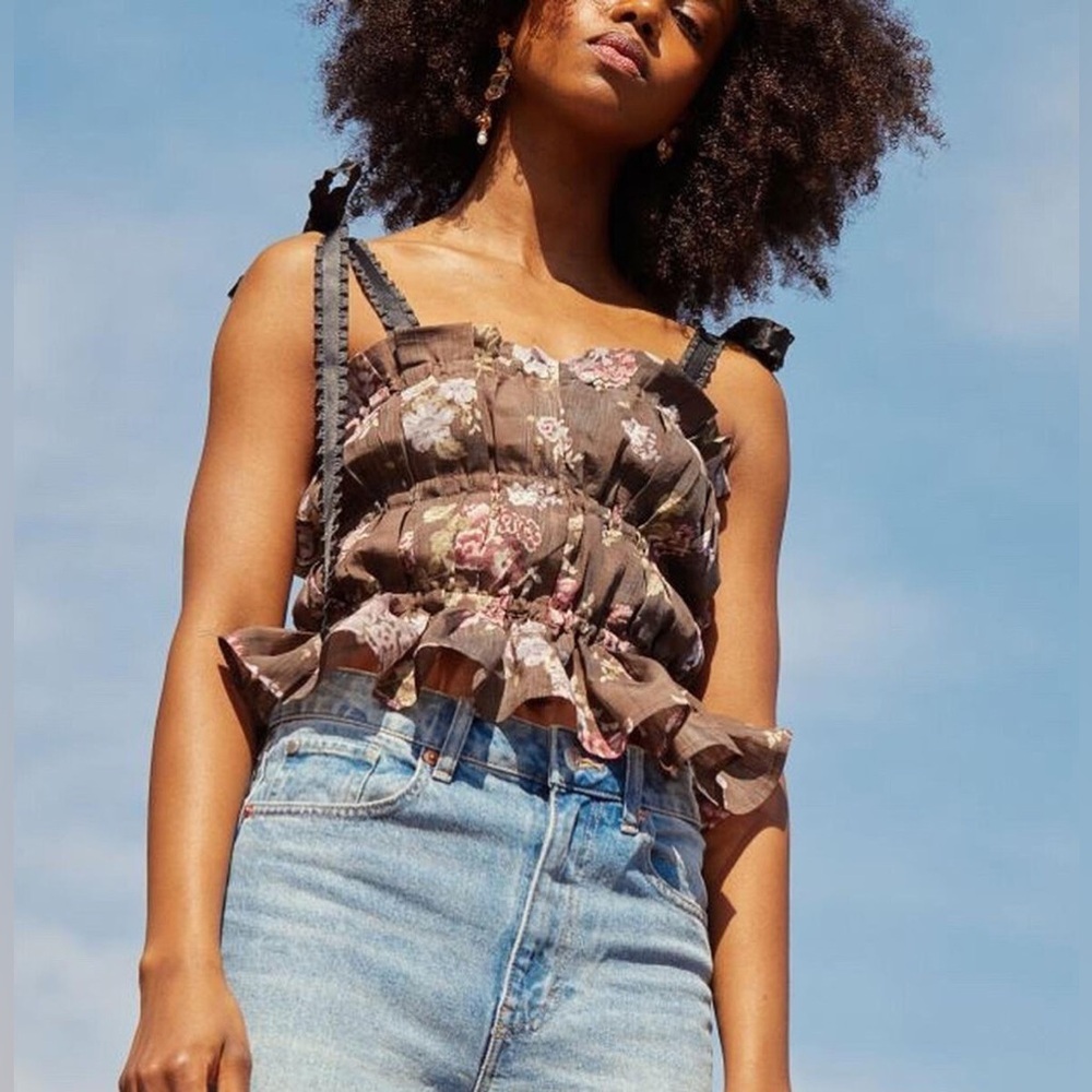 Like new brown floral tube top​